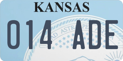 KS license plate 014ADE