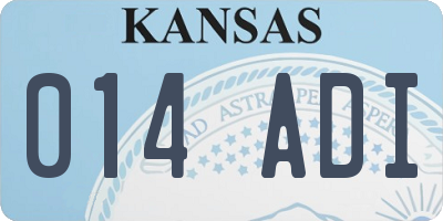 KS license plate 014ADI