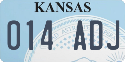 KS license plate 014ADJ