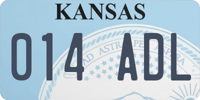 KS license plate 014ADL