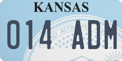 KS license plate 014ADM