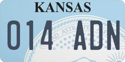 KS license plate 014ADN