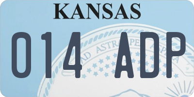 KS license plate 014ADP