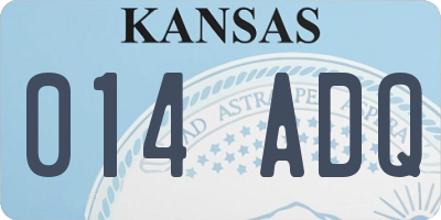 KS license plate 014ADQ
