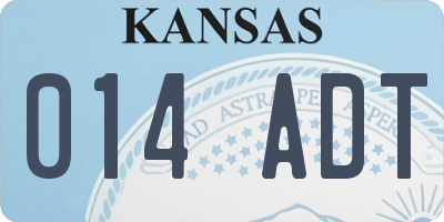 KS license plate 014ADT