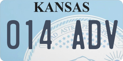 KS license plate 014ADV