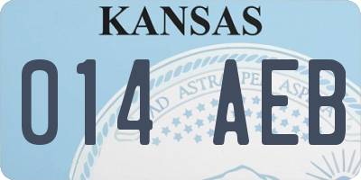 KS license plate 014AEB