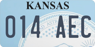 KS license plate 014AEC
