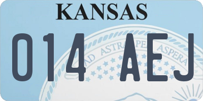 KS license plate 014AEJ