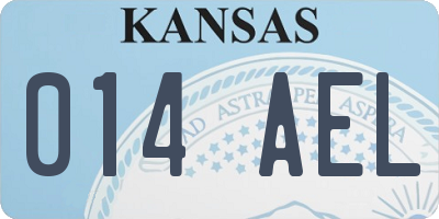 KS license plate 014AEL