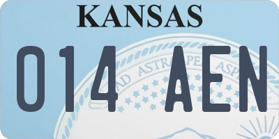 KS license plate 014AEN