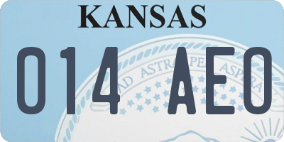 KS license plate 014AEO