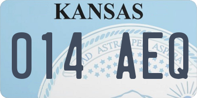 KS license plate 014AEQ