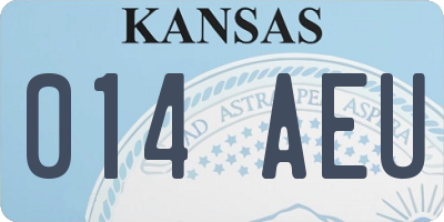 KS license plate 014AEU