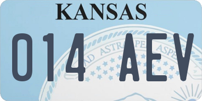 KS license plate 014AEV