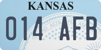 KS license plate 014AFB