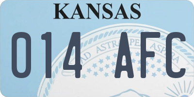 KS license plate 014AFC