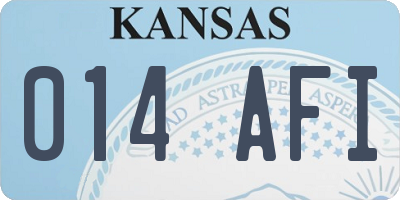 KS license plate 014AFI