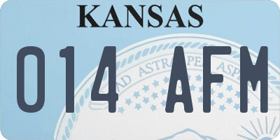 KS license plate 014AFM