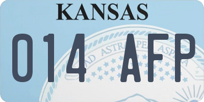 KS license plate 014AFP