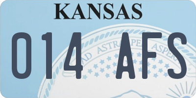 KS license plate 014AFS