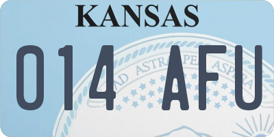 KS license plate 014AFU