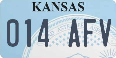 KS license plate 014AFV