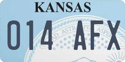 KS license plate 014AFX