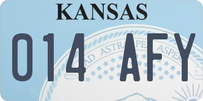 KS license plate 014AFY
