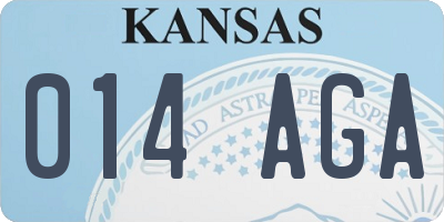 KS license plate 014AGA