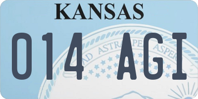 KS license plate 014AGI