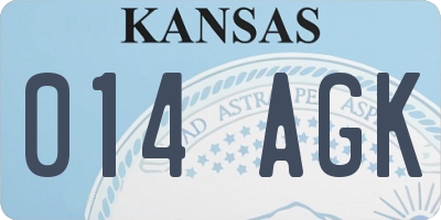 KS license plate 014AGK