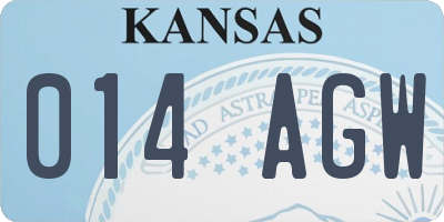 KS license plate 014AGW