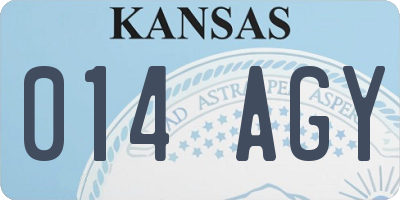 KS license plate 014AGY