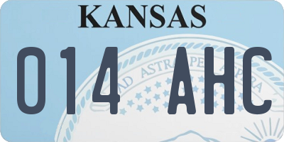 KS license plate 014AHC