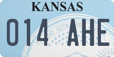 KS license plate 014AHE