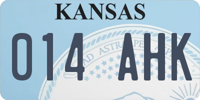 KS license plate 014AHK