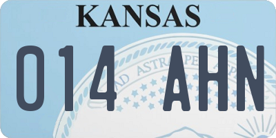 KS license plate 014AHN