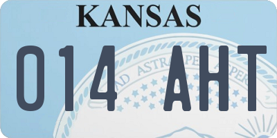 KS license plate 014AHT