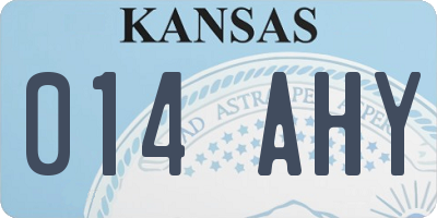 KS license plate 014AHY