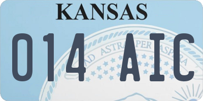 KS license plate 014AIC