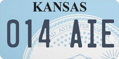 KS license plate 014AIE