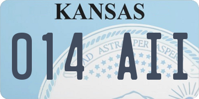 KS license plate 014AII