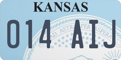 KS license plate 014AIJ