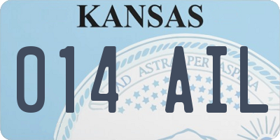 KS license plate 014AIL