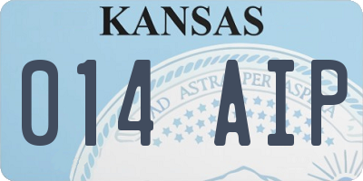 KS license plate 014AIP