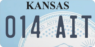 KS license plate 014AIT