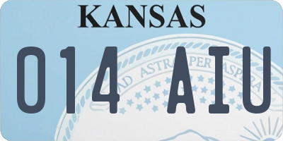 KS license plate 014AIU