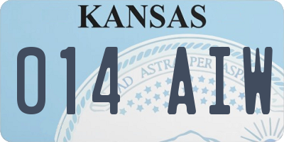 KS license plate 014AIW