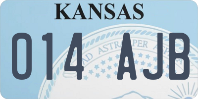 KS license plate 014AJB